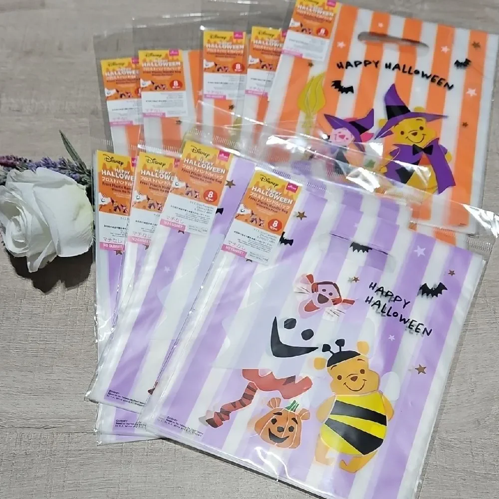 Disney Daiso Winnie The Pooh Halloween Frosted Treat Bags Lg BUNDLE